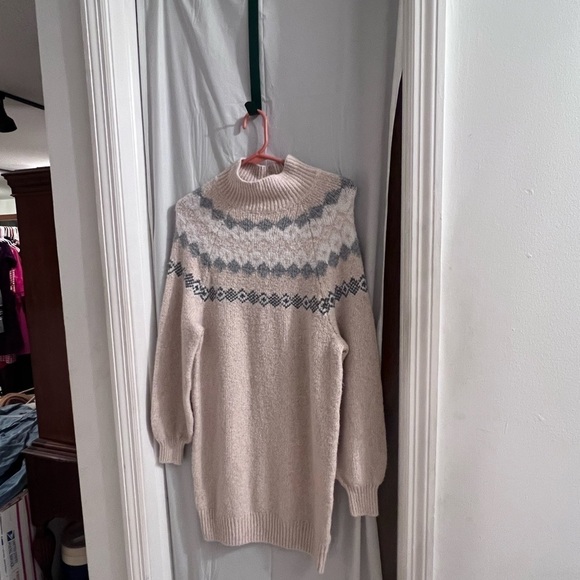 AMERICAN eagle tan/blue/gray sweater tunic dress size xs - Picture 1 of 3
